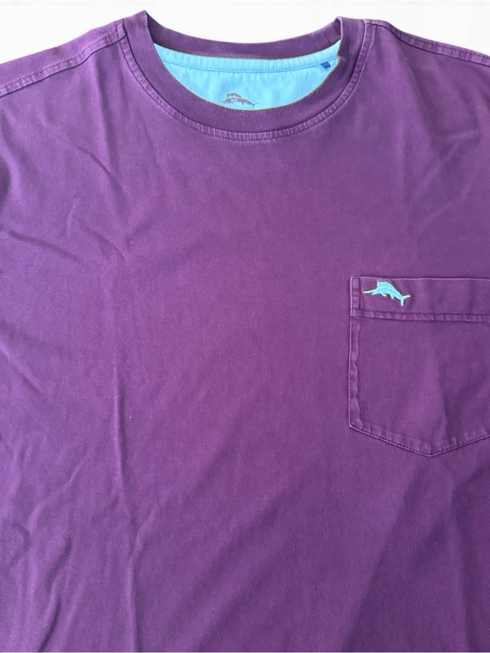 Tommy Bahama Plum Purple Shirt Men Large Pima Cotton Short Sleeve Stitch Shirt